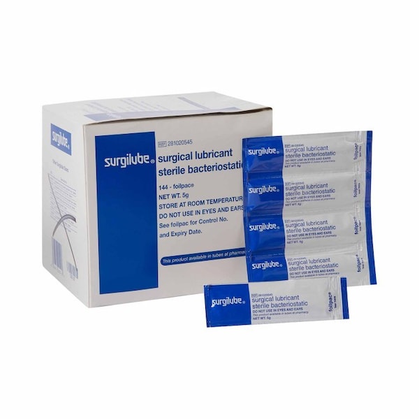 Surgilube Lubricating Jelly - Carbomer free 5 Gram Individual Packet Sterile, 144PK 281020545 - main
